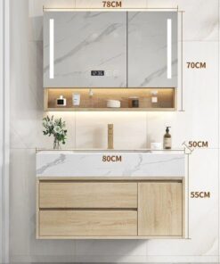 Tủ lavabo gỗ plywood 0,8x0,4x0.6